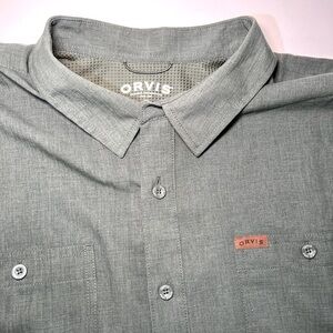 Orvis Classic Collection Mens 2XL Button Down/up Short Sleeve Green Shirt